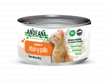 Alimento para Gato sabor Atún y Pollo Andeana - Envase 85g