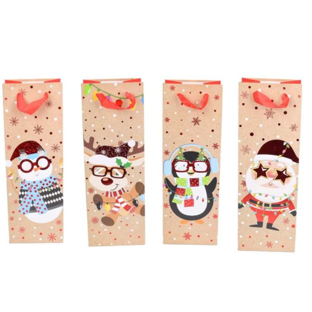 Bolsa de Regalo Para Botellas Modelos Navidad - Unidad
