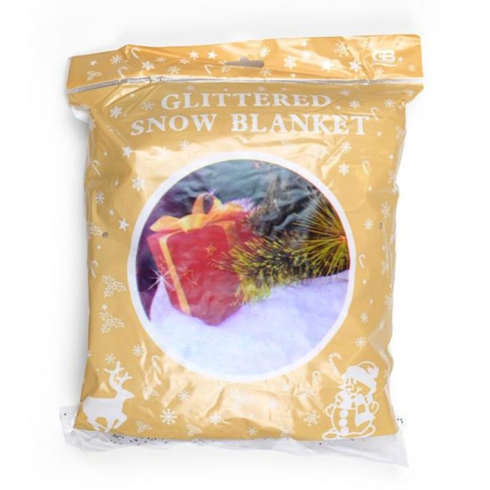 Adorno Nieve con Brillo de Poliéster Navideño - Unidad