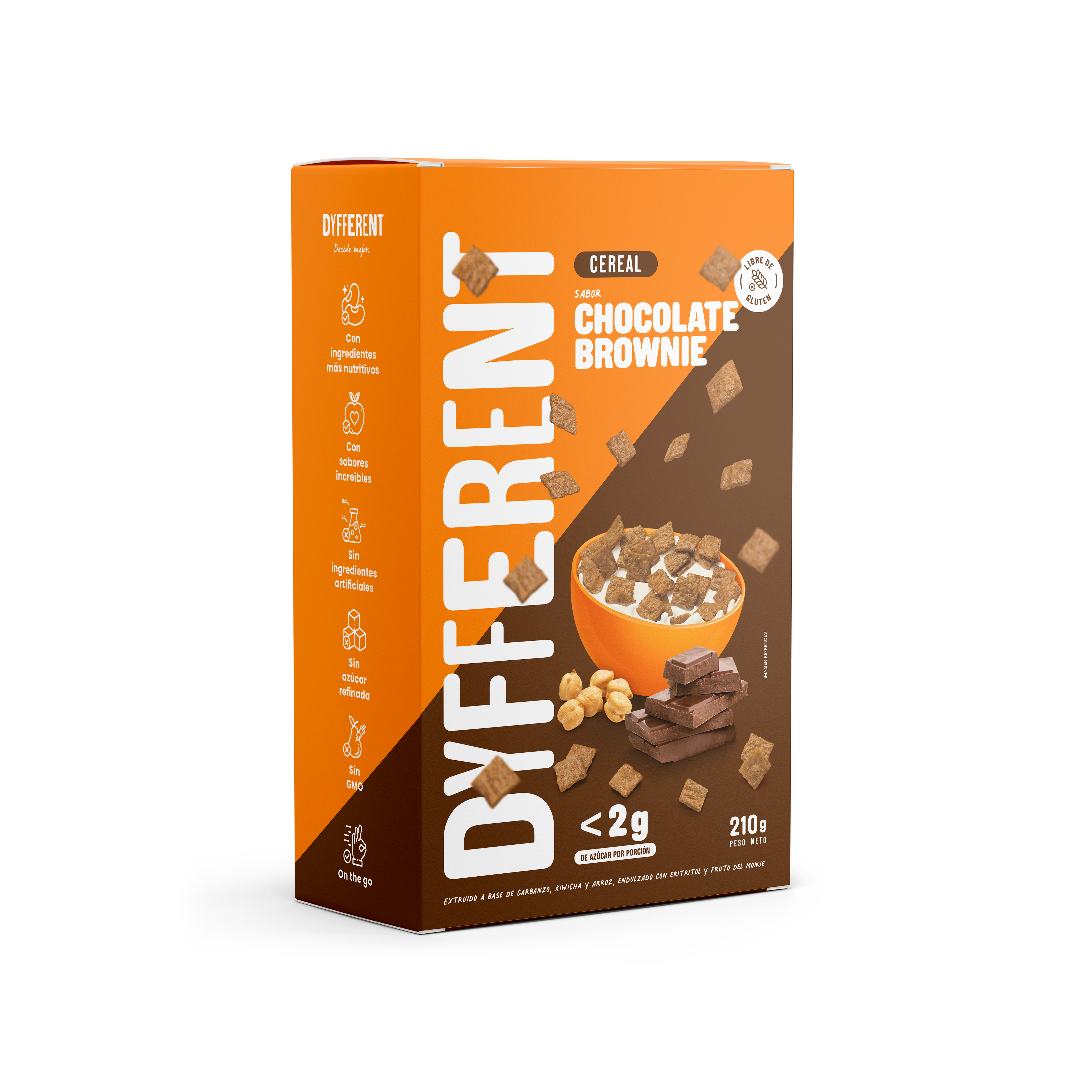 CEREAL DE GARBANZO CHOCOLATE BROWNIE DYFFERENT - CAJA 210G