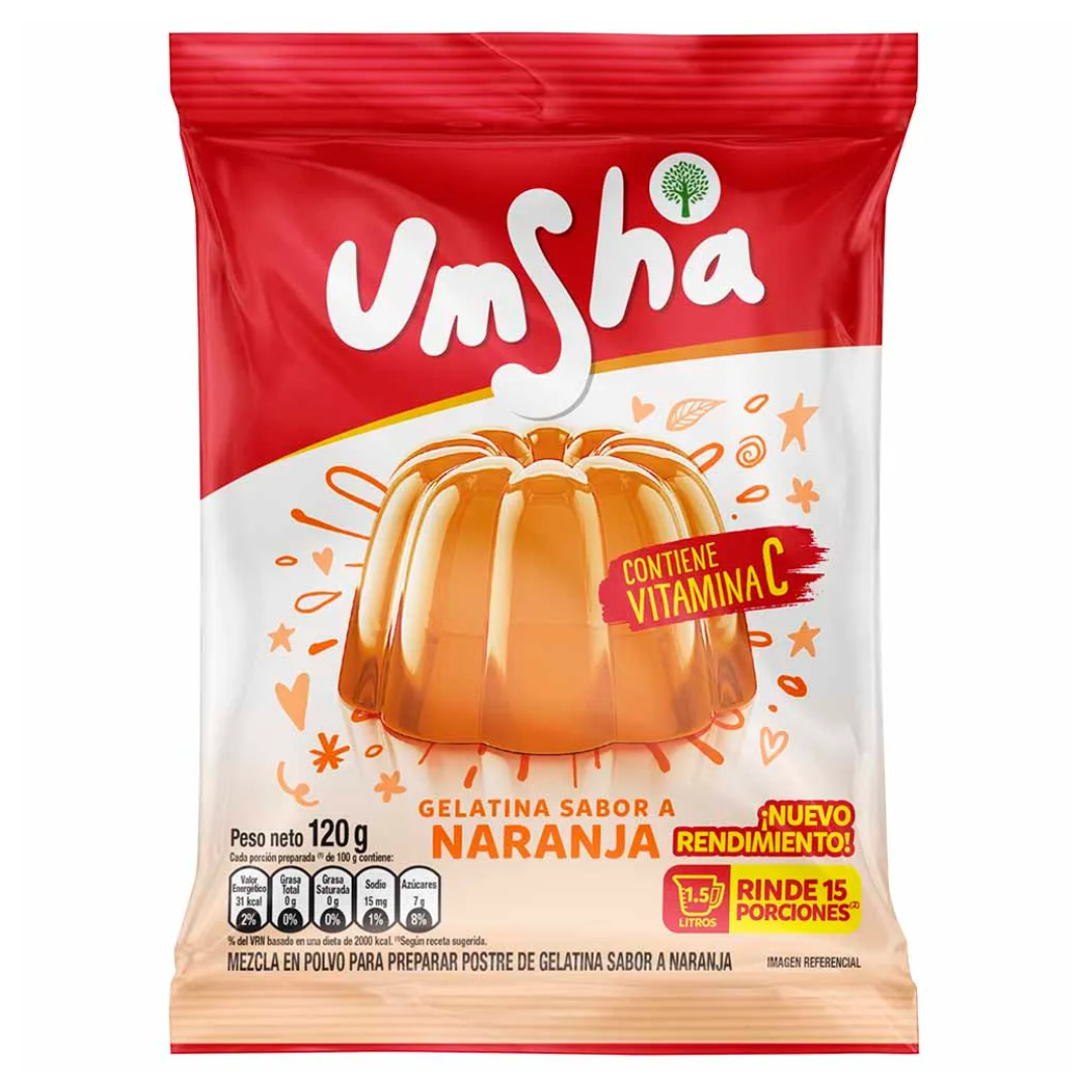Gelatina Sabor Naranja Umsha - Envase 120 gr