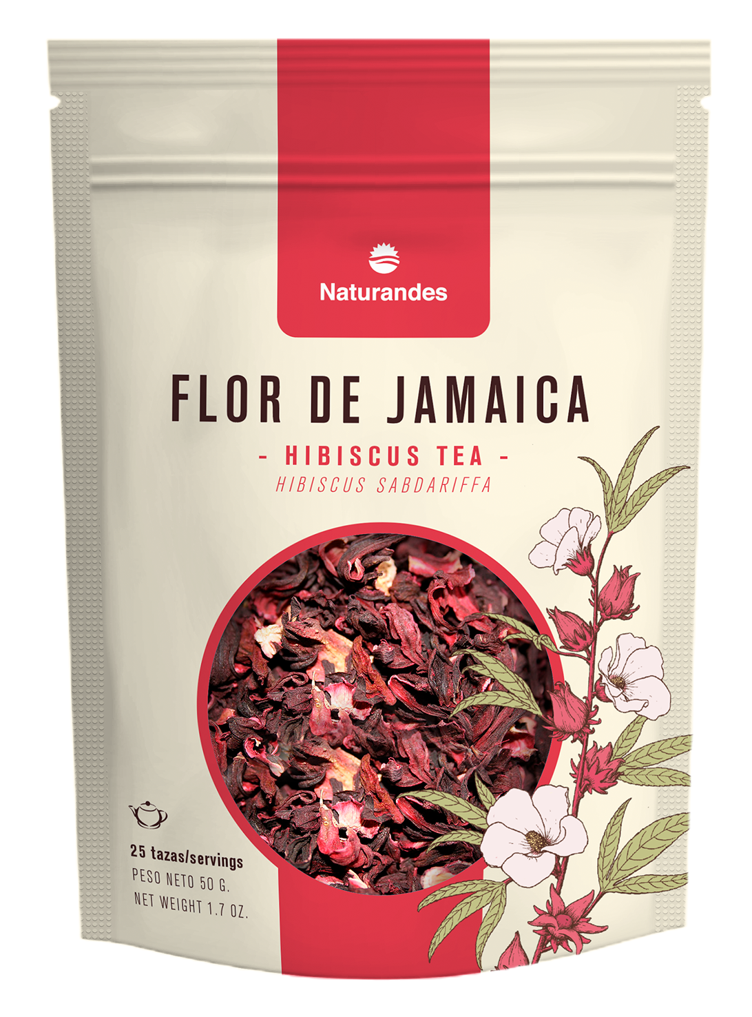 FLOR DE JAMAICA NATURANDES - BOLSA 50G