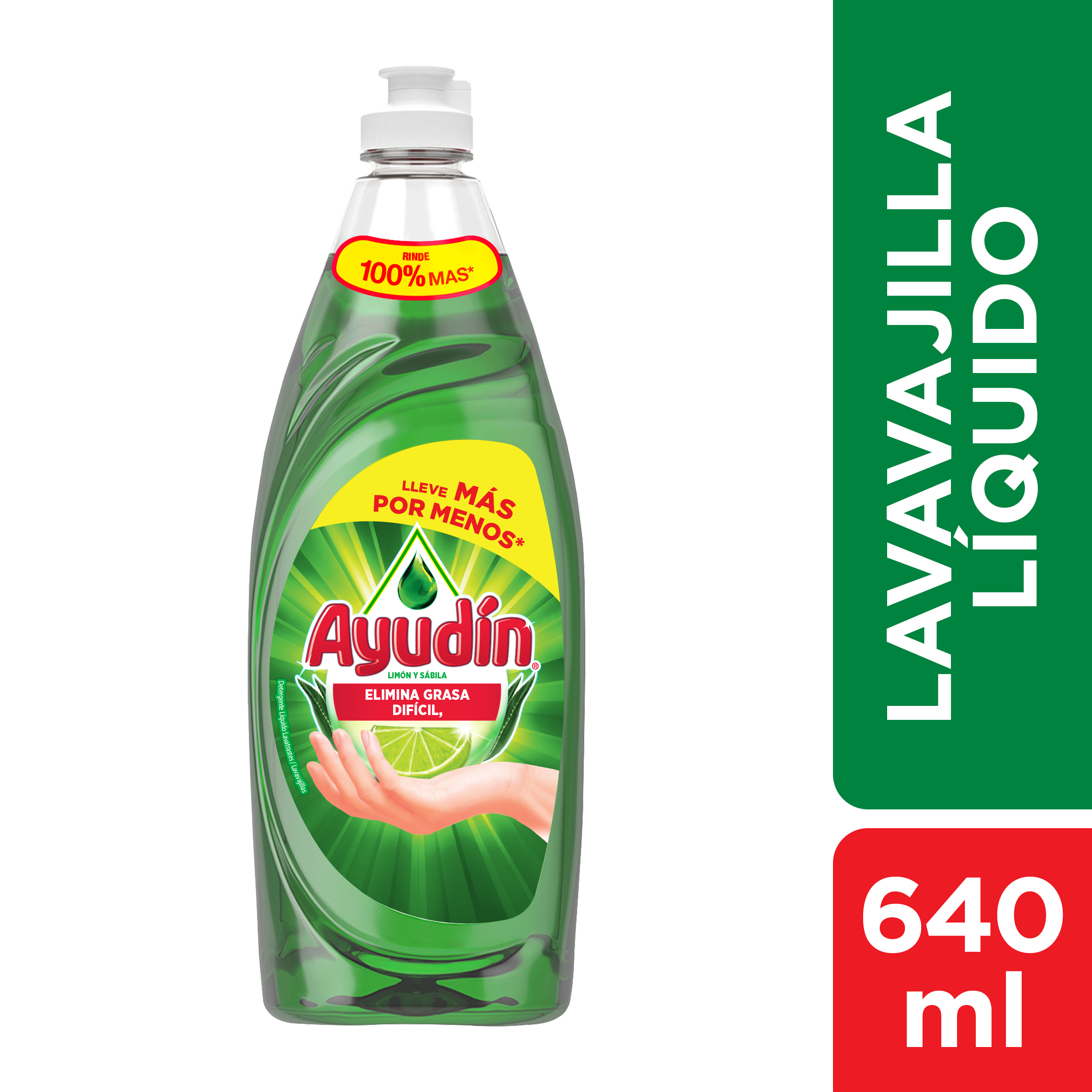 Lavavajillas Líquido Ayudin Limón y Sábila 640ml